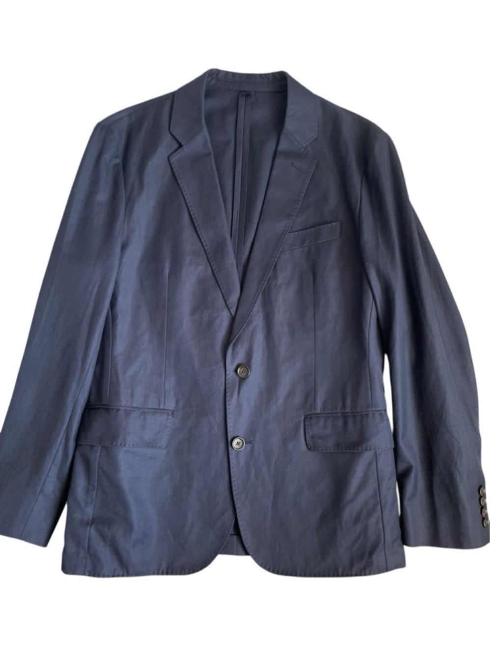 J Crew Ludlow Unstructured Blazer Mens 40S Navy Wool Cotton Made In USA
